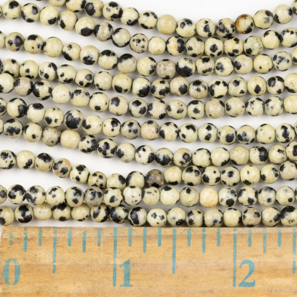 Dalmatian Jasper 4mm Round Beads - approx. 8 inch strand, Set A