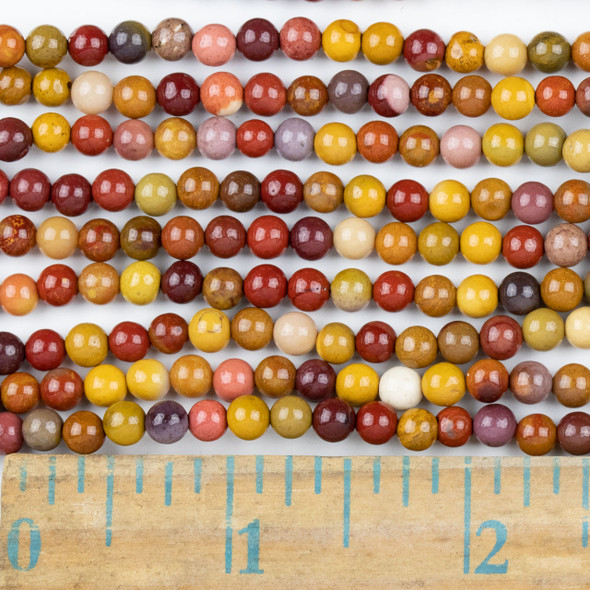 Mookaite 4mm Round Beads - approx. 8 inch strand, Set A
