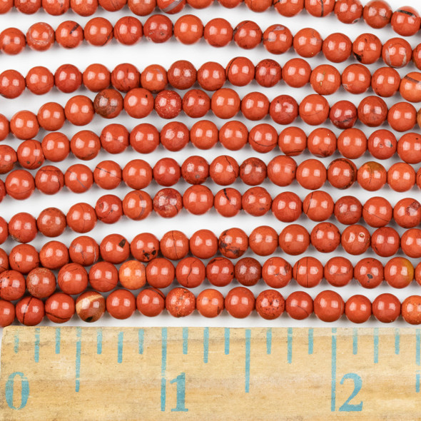 Red Jasper 4mm Round Beads - approx. 8 inch strand, Set A