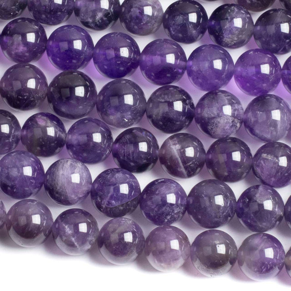 Amethyst 10mm Round Beads - approx. 8 inch strand, Set A