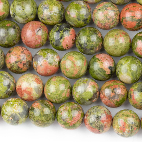 Unakite 10mm Round Beads - approx. 8 inch strand, Set A
