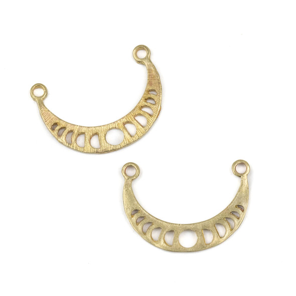 Raw Brass 22x32mm Moon Phases Link/Focal Piece - 4 per bag