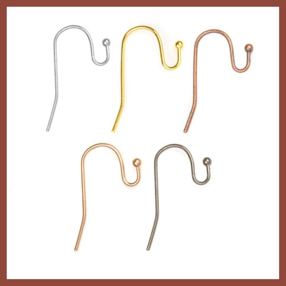 Cherry Tree Beads 304 Stainless Steel 12x21mm Ear Wires with Ball -  20 gauge 