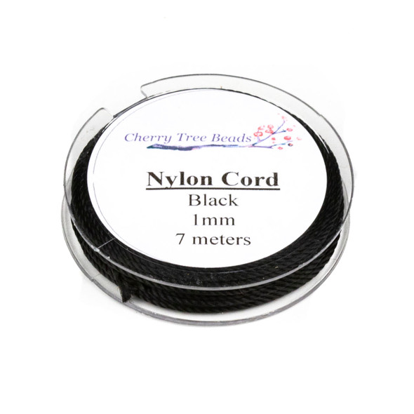 Nylon Cord - Black, 1mm, 7 meter spool