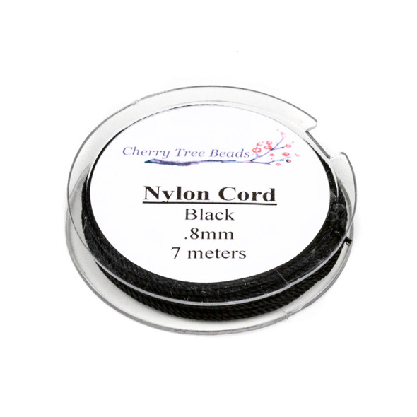 Nylon Cord - Black, .8mm, 7 meter spool