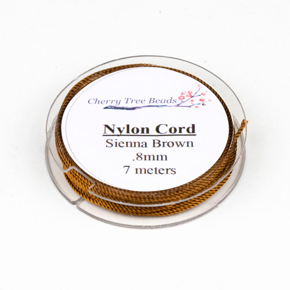 Nylon Cord - Burnt Sienna, .8mm, 7 meter spool