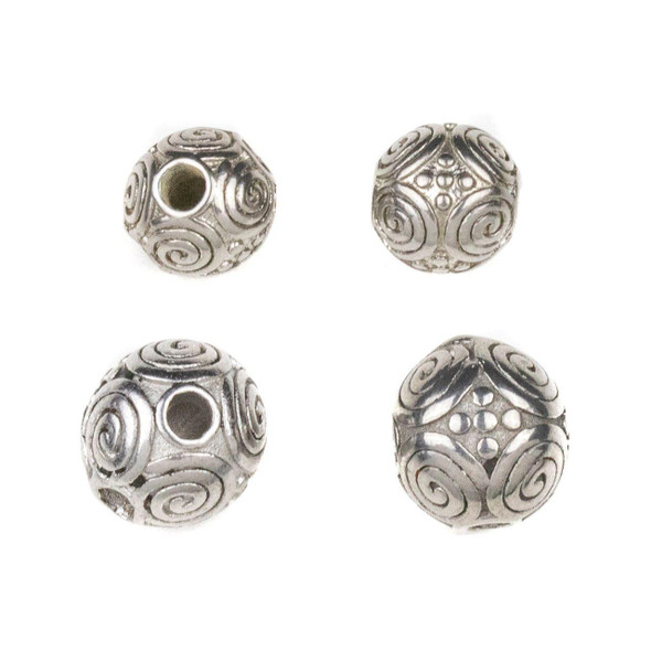 Cherry Tree Beads Stainless Steel Guru Bead with Spirals 