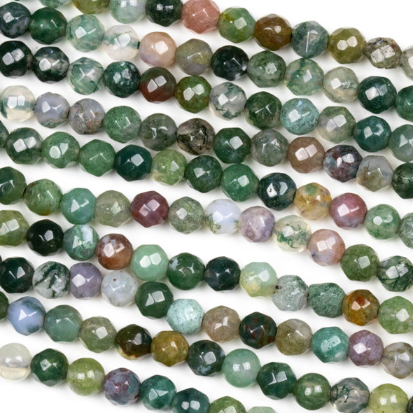 Fancy Jasper Faceted 4mm Round Beads - approx. 8 inch strand, Set B