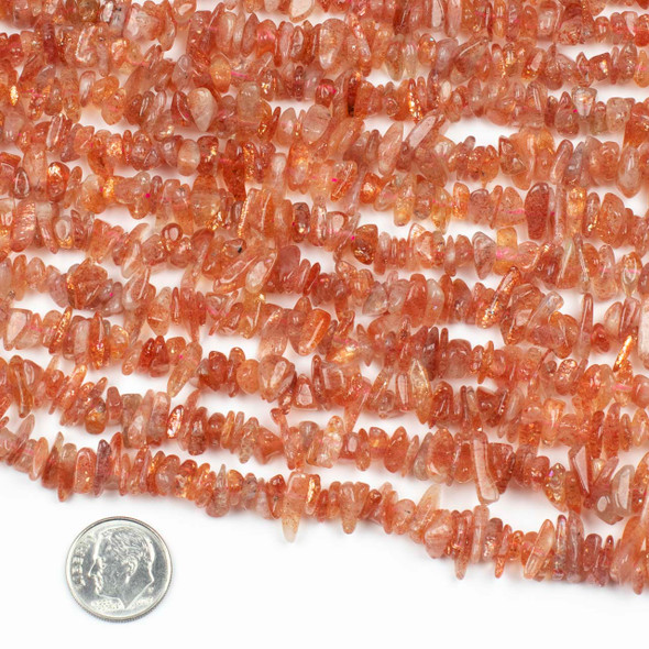 Sunstone 5-8mm Chip Beads - 16 inch strand