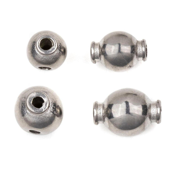Cherry Tree Beads Stainless Steel Smooth Guru Bead with Extending Side Holes 