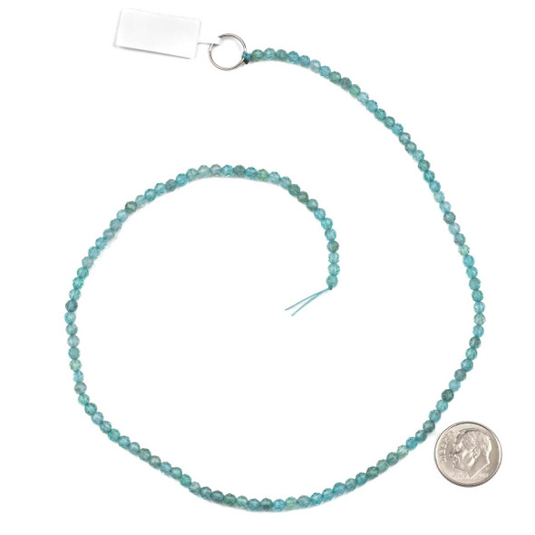 Apatite 3mm Faceted Round Beads - 15 inch strand