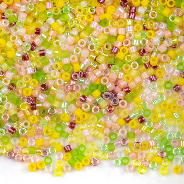  Miyuki 11/0 Pink Lemonade Mix Delica Seed Beads - #MIX09, 7.2 gram tube 