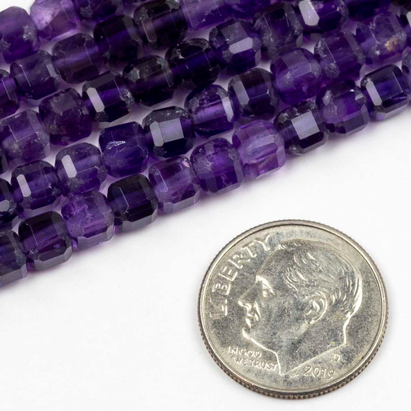 Cherry Tree Beads Amethyst 4mm Faceted Cube Beads - 15 inch strand