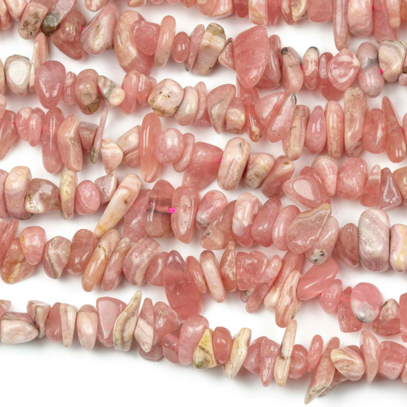 Rhodochrosite 5-8mm Chip Beads - 16 inch strand