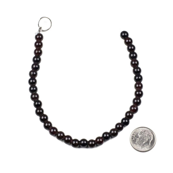 Large Hole Gemstone 6mm Round Beads with a 2.5mm Drilled Hole - approx. 8 inch strand