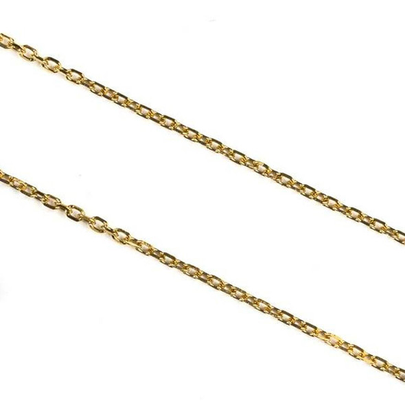 Gold Plated Stainless Steel 1mm Small Flat Cable Chain - 2 meters, SS01g-2m