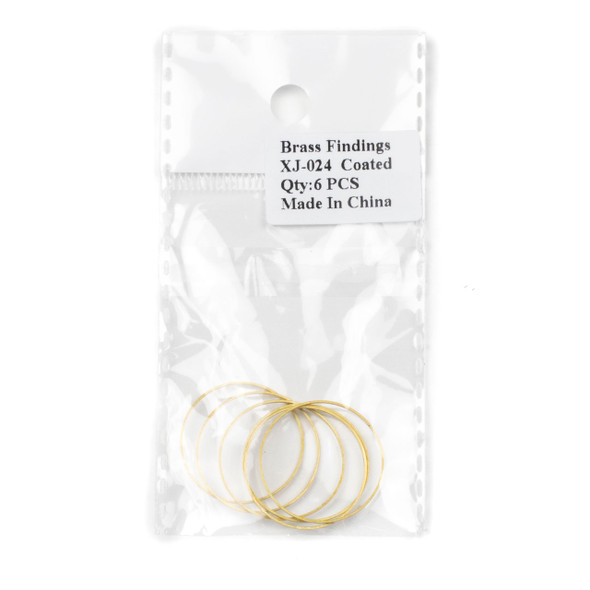 Coated Brass 24mm Hoop Link Components - 6 per bag - CTBXJ-024c