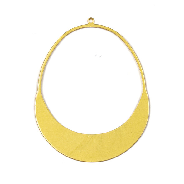 Coated Brass 42x54mm Oval Hoop Component with Crescent Bottom - 2 per bag - CG00619c