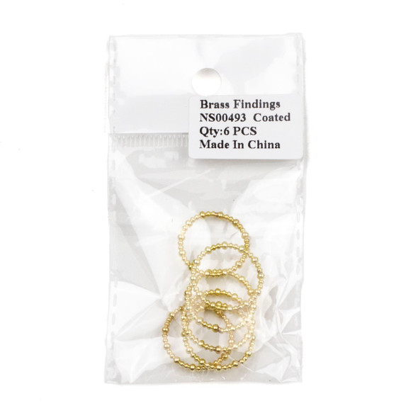 Coated Brass 20mm Beaded Ring Component - 6 per bag - NS00493c