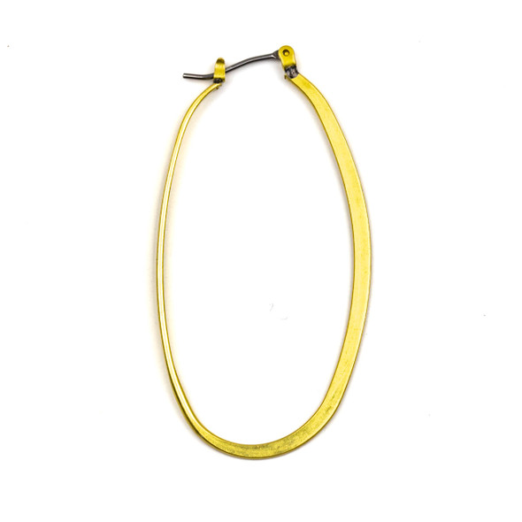 Coated Brass 30x54mm Oval Shaped Leverback Hoop Earrings with Stainless Steel Posts - 4 pcs per bag - NS00048c