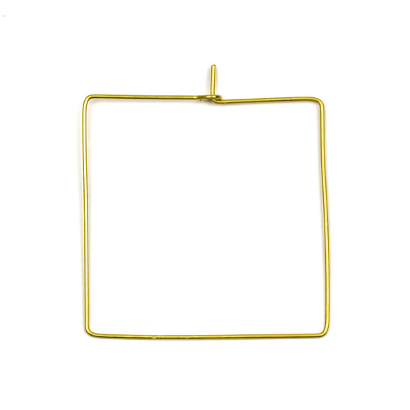 Coated Brass 40x45mm Square Shaped Hoop Ear Wires - 4 pcs per bag - WR00438c