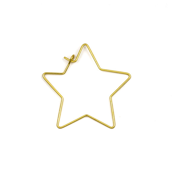 Coated Brass 32x35mm Star Shaped Hoop Ear Wires - 4 pcs per bag - WR00423c