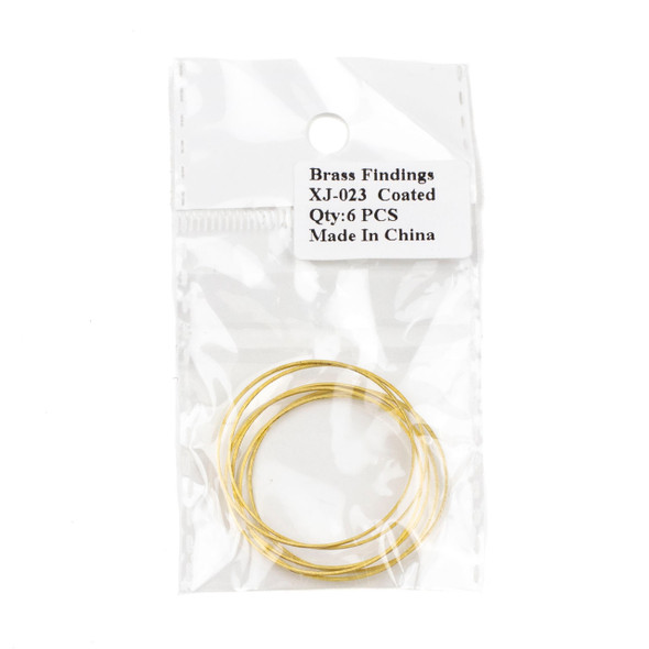 Coated Brass 34mm Hoop Link Components - 6 per bag - CTBXJ-023c