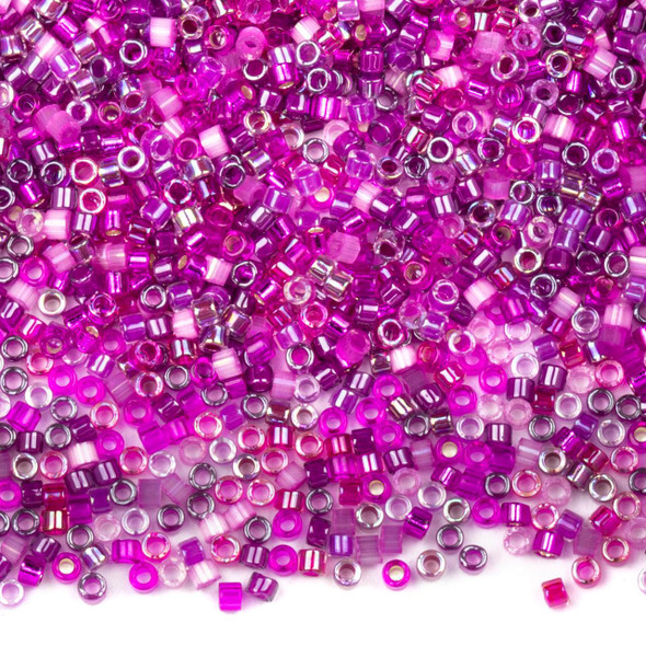  Miyuki 11/0 Fuchsia Blossoms Mix Delica Seed Beads - #MIX9078, 7.2 gram tube 