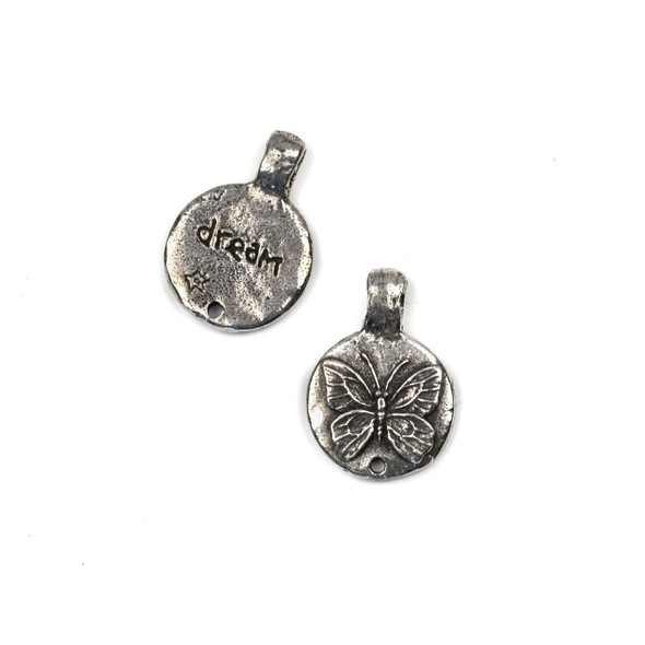  Green Girl Studios Pewter 17x24mm Butterfly Dream Pendant - 1 per bag 