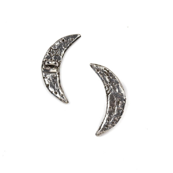  Green Girl Studios Pewter 8x30mm Crescent Moon Button - 1 per bag 