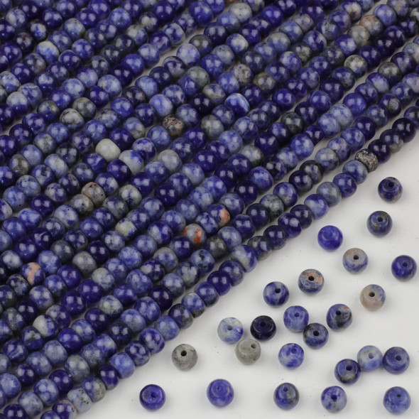 Sodalite 4x6mm Rondelle Beads - approx. 8 inch strand, Set A