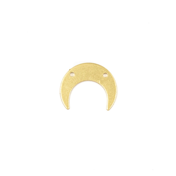 Coated Brass 13x16mm Horizontal Crescent Moon Drop Components with 2 holes - 6 per bag - CG00075c