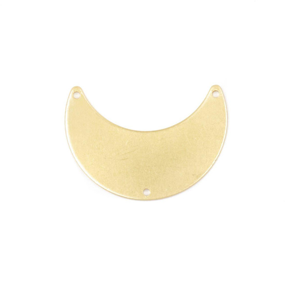 Cherry Tree Beads Brass 12x20x28mm Waxing Crescent Moon Link Components with 3 holes - 6 per bag 