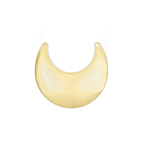 Coated Brass 23x25mm Concave Waxing Crescent Moon Link Components with 2 holes - 6 per bag - CG01642c