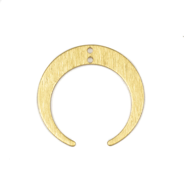 Coated Brass 27x28mm Textured Horizontal Crescent Moon Drop Components with 1 hole - 6 per bag - CL00368c
