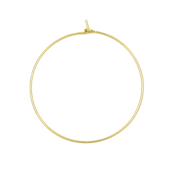 Coated Brass 40mm Hoop Ear Wires - 6 per bag - CTBXJ-029c