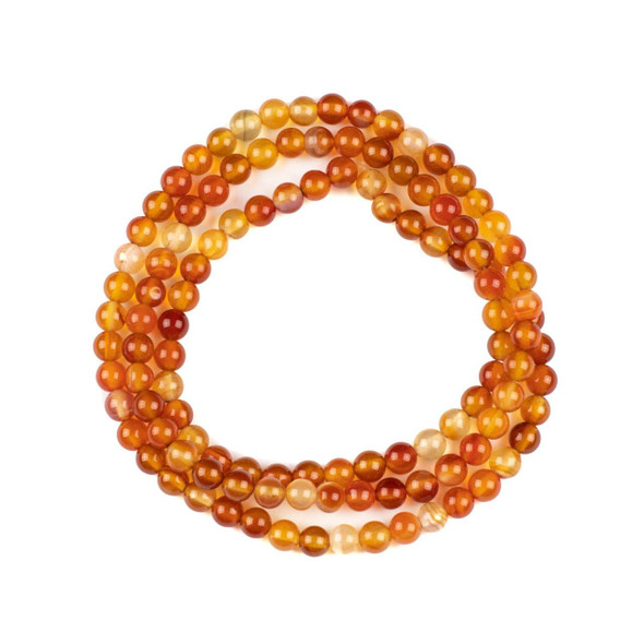 Cherry Tree Beads Carnelian 6mm Mala Round Beads - 115 beads per strand 
