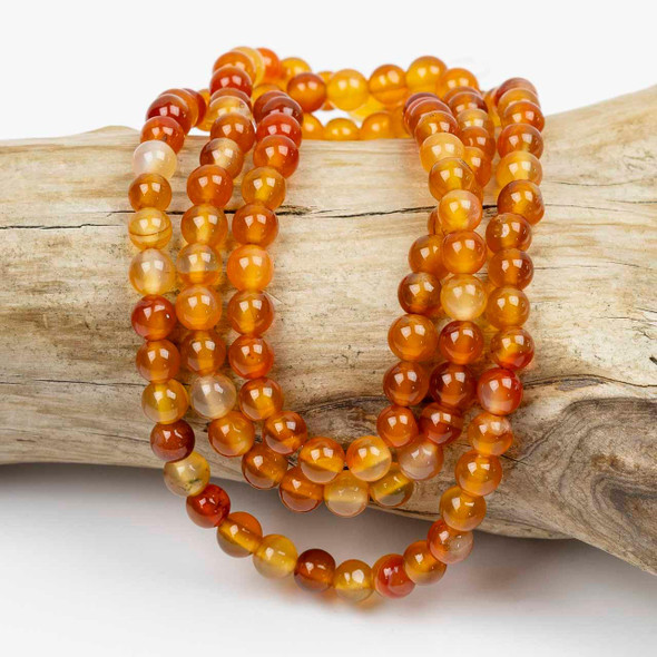 Cherry Tree Beads Carnelian 6mm Mala Round Beads - 115 beads per strand 