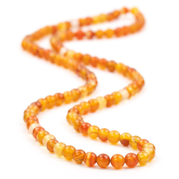 Cherry Tree Beads Carnelian 6mm Mala Round Beads - 115 beads per strand 