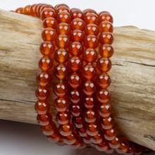 Cherry Tree Beads Red Agate 6mm Round Beads - 15 inch strand 