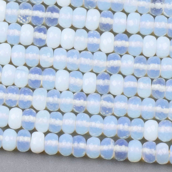 Synthetic Opaline 5x8mm Faceted Rondelle Beads - 15 inch strand