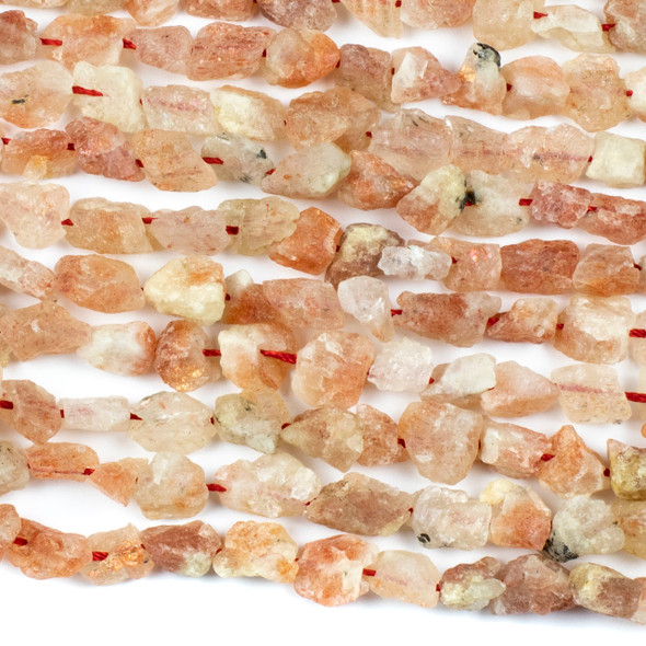 Sunstone 8-12mm Rough Nugget Beads - 16 inch strand