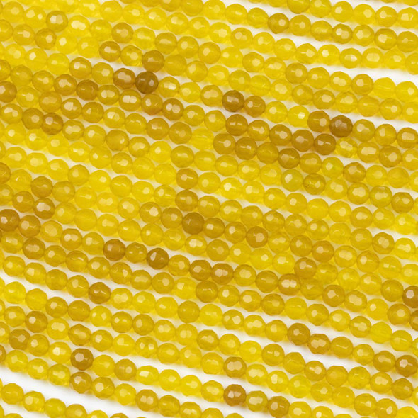 Cherry Tree Beads Yellow Agate 4mm Faceted Round Beads - 15.5 inch strand 