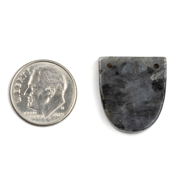 Gemstone 18x20mm Top Front to Back Drilled Shield Pendant - 1 per bag