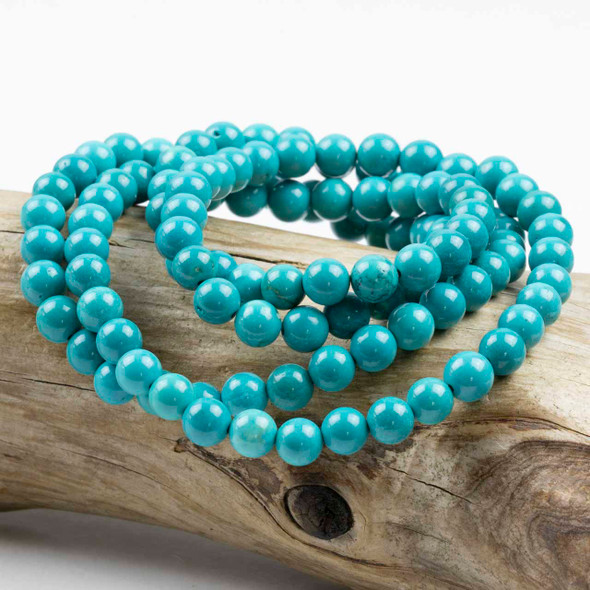 Cherry Tree Beads Dyed Turquoise Howlite 6mm Mala Round Beads - 115 beads per strand