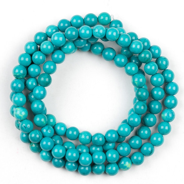 Cherry Tree Beads Dyed Turquoise Howlite 6mm Mala Round Beads - 115 beads per strand