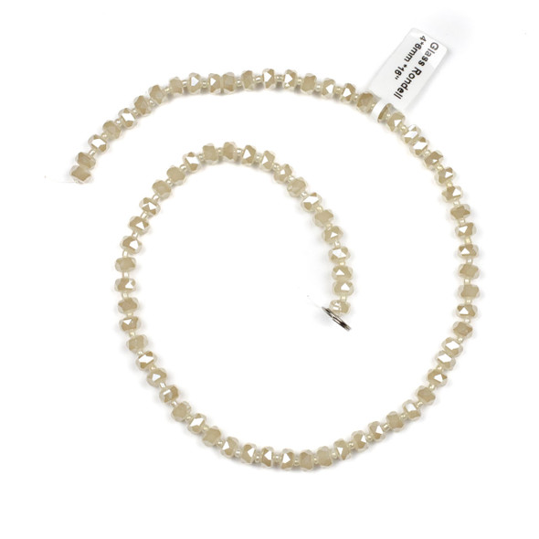 Crystal 4x6mm Opaque Sand Faceted Heishi Beads - 16 inch strand