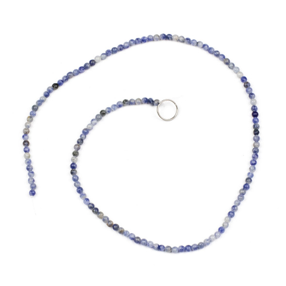 Blue Spot Jasper 3mm Round Beads - 15 inch strand