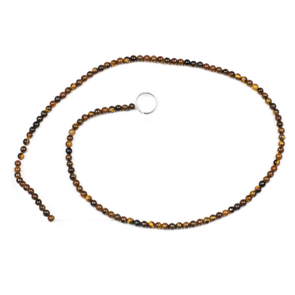 Yellow Tigereye 3mm Round Beads - 15 inch strand