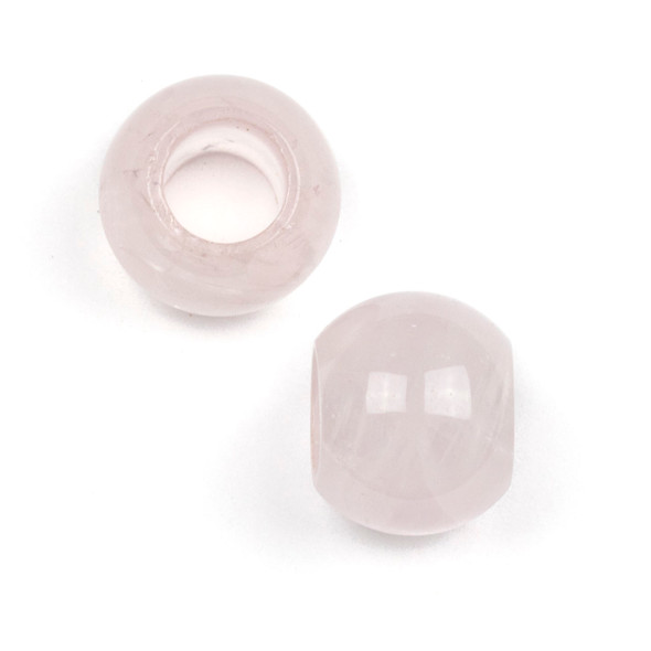 Large Hole Rose Quartz 18mm Round Beads with a 9mm Hole - 2 per bag